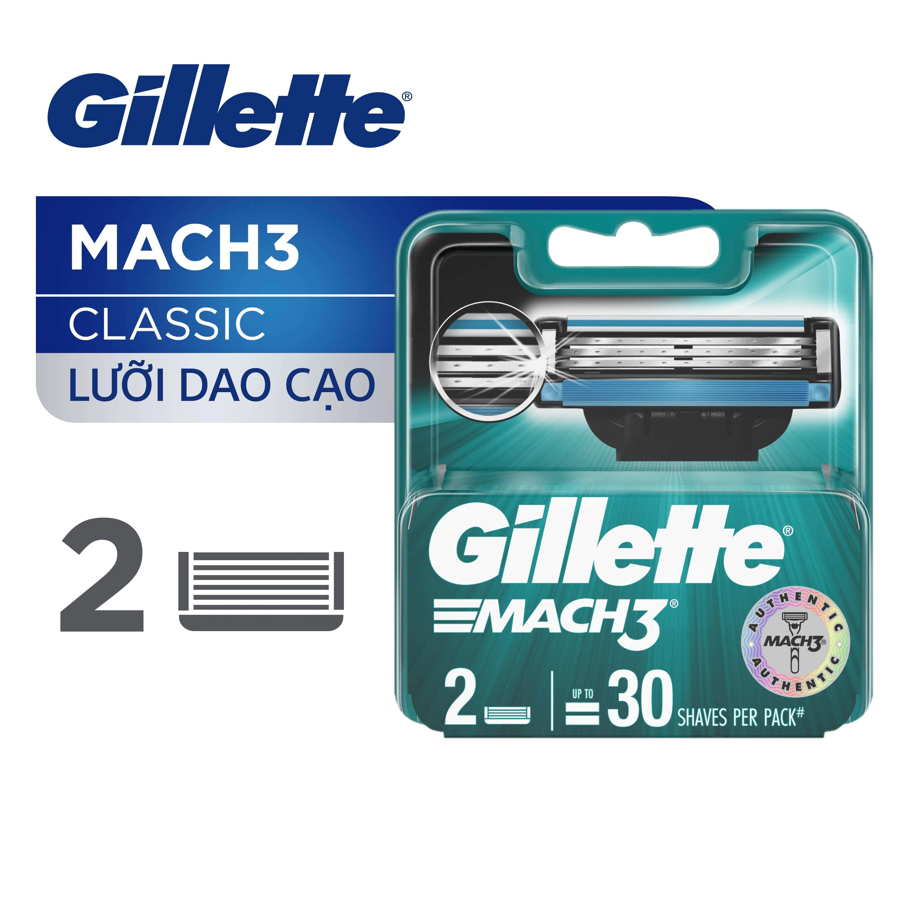 Dao cạo Gillette Mach 3+ (tùy chọn cán và lưỡi)