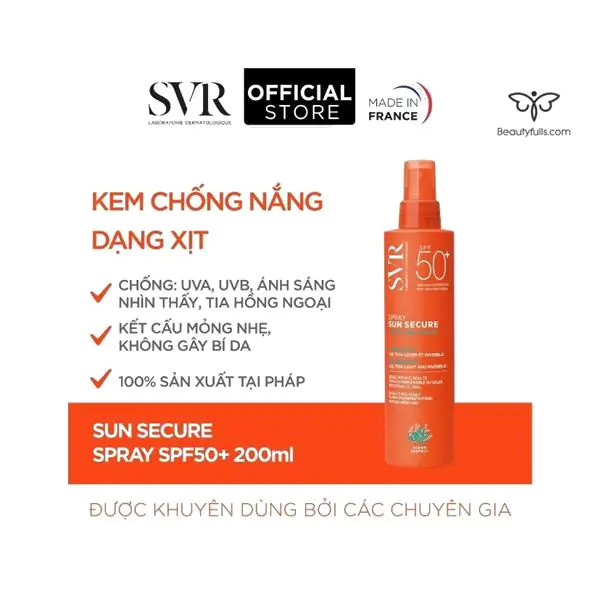 SVR Sun secure Spray SPF50 + 200ml-for Face & Body