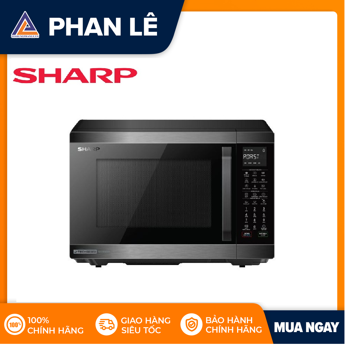 [Trả góp 0%]Lò vi sóng Sharp R-C932XVN-BST 32 lít