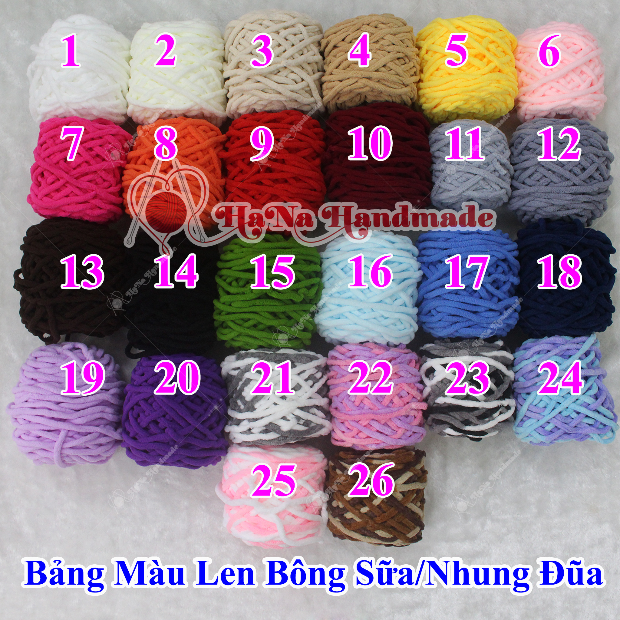 Combo 6c len bông sữa nâu nhạt