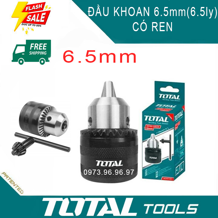 Đầu khoan 6.5mm Chính hãng TOTAL không răng