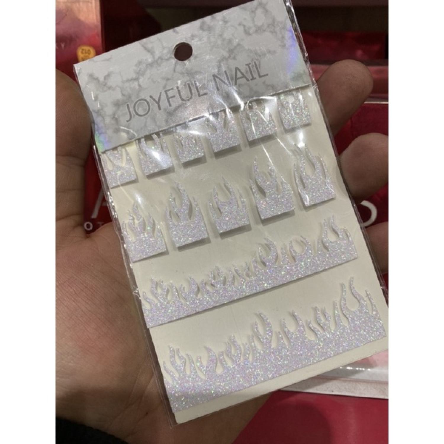 Sticker Dán Móng Kim Tuyến Flash Bạc Nhiều Hình