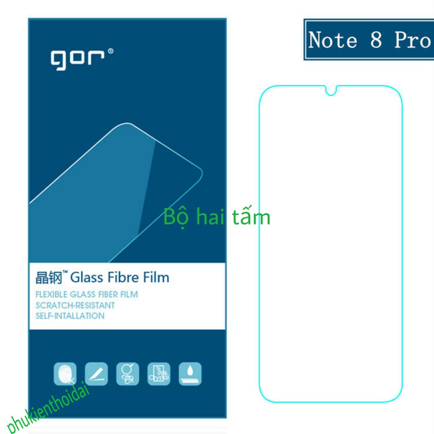 Bộ hai cường lực dẻo Xiaomi Redmi Note 8 Pro / Oppo Realme 5 dùng chung  hiệu Gor cao cấp