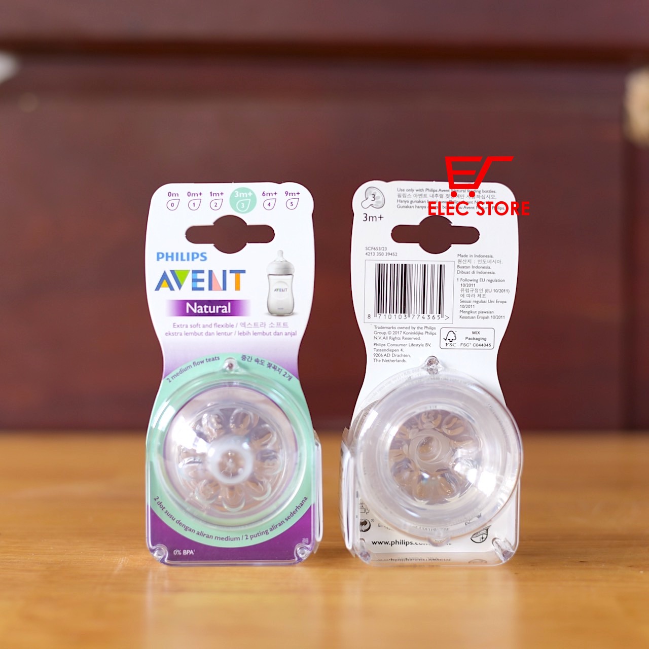 Núm ti Philips AVENT Natural số 3 [Cho bé từ 3 tháng+]