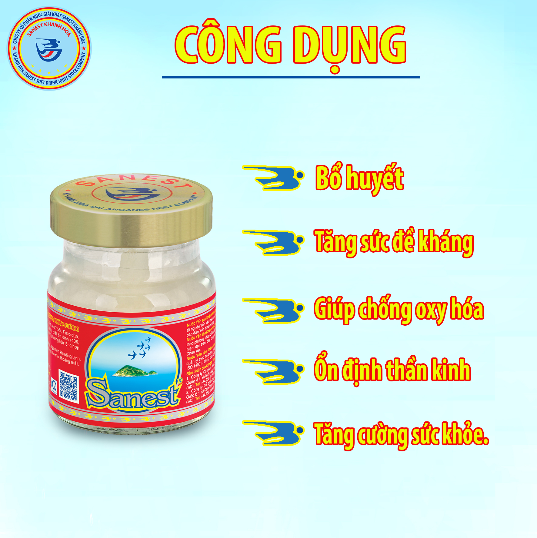 Nước Yến sào Khánh Hòa Sanest - Lọ 70ml