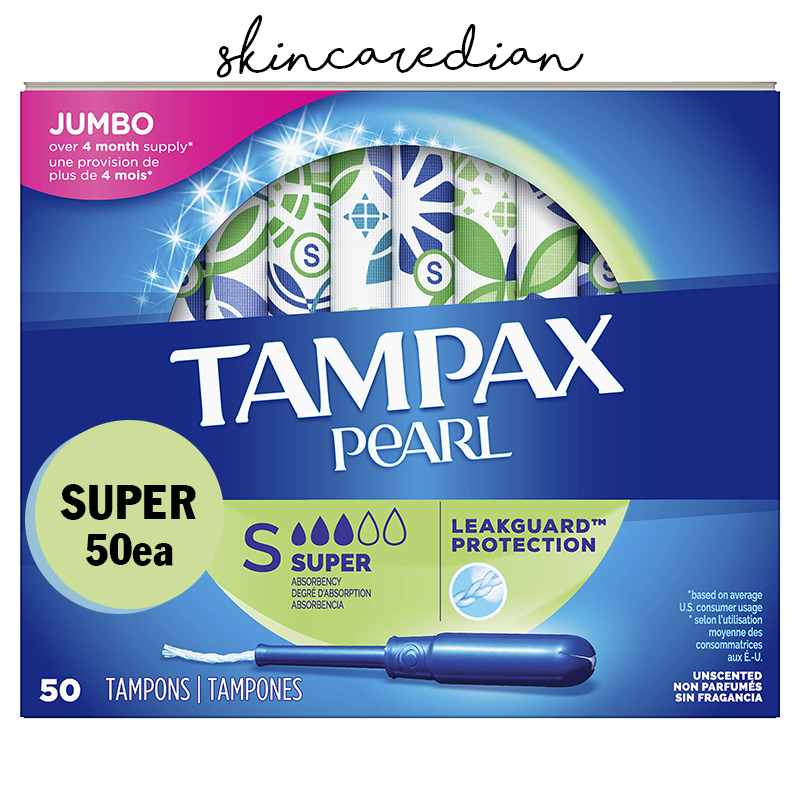 TAMPAX PEARL - Tampon siêu thấm hút size 3 giọt - hộp 50 miếng