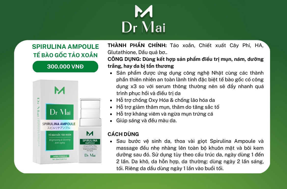 Tế bào gốc tảo xoắn Dr Mai 20ml