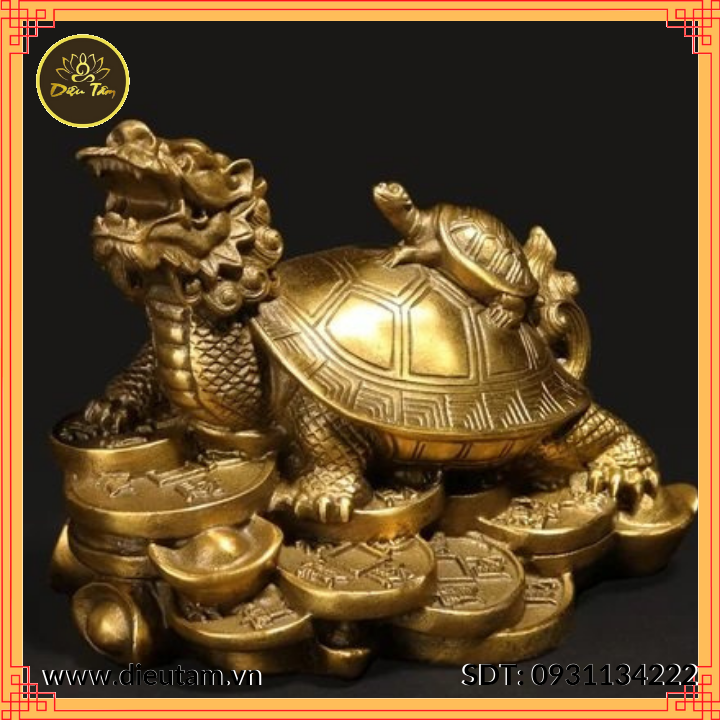 Feng Shui copper statue turtle dragon head turtle
