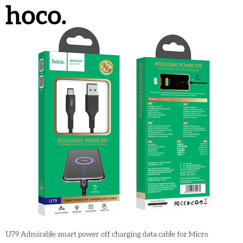 Cáp Sạc Nhanh Hoco U79 2.4A Cổng Micro Usb Dài 1.2m