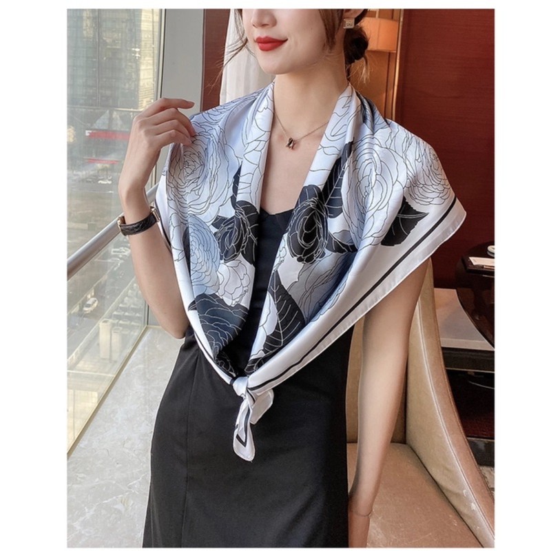 [HCM]KHĂN CHOÀNG CỔ LỤA VUÔNG SIZE 90x90CM ĐA NĂNG