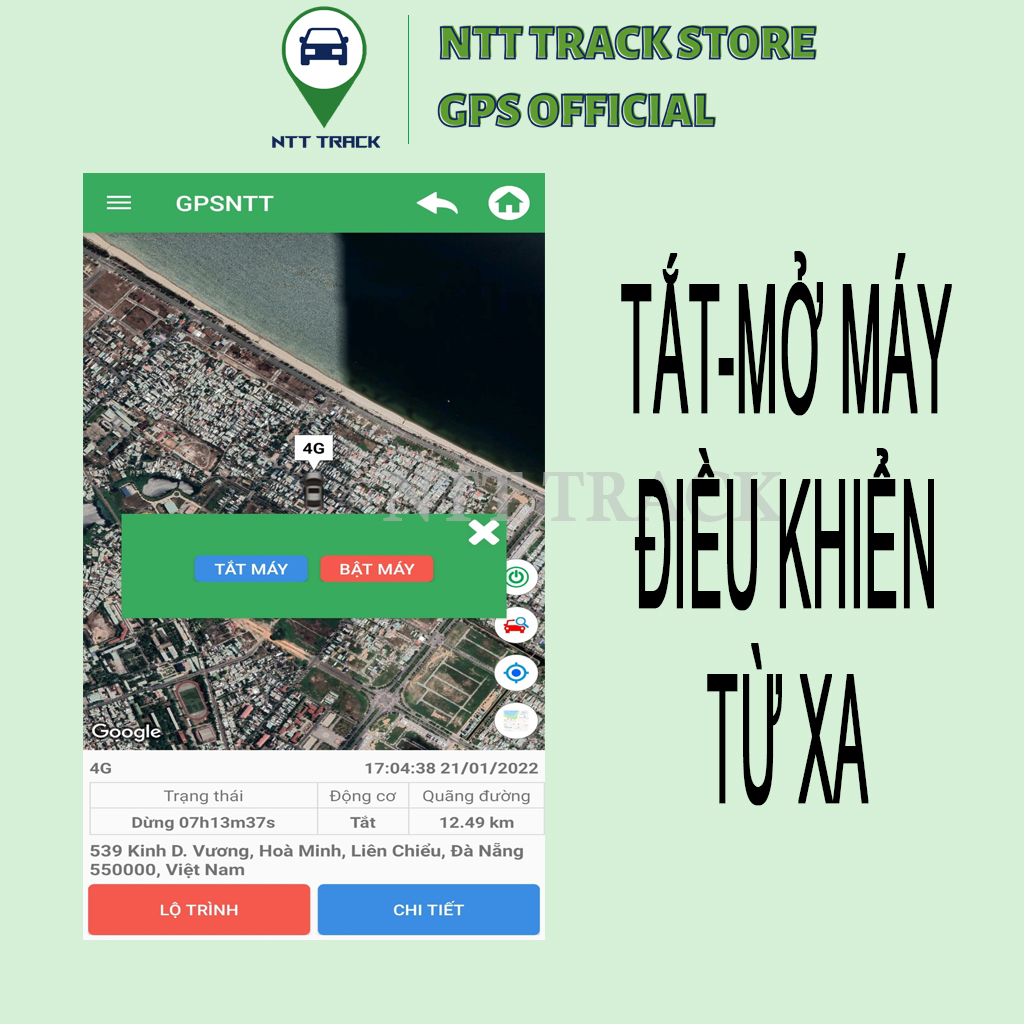 Định Vị NTTRL720 Xem Vị Trí Xe Trên Điện Thoại