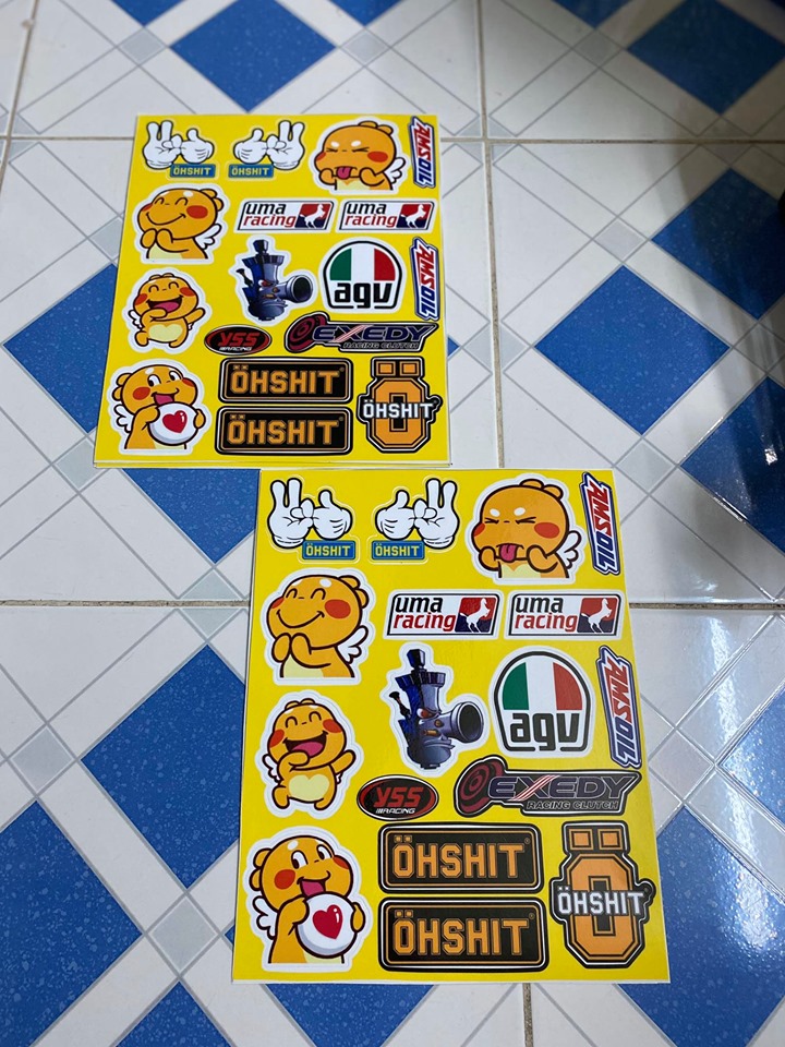 [HCM]TEM LOGO OHSHIT AGV NỀN VÀNG