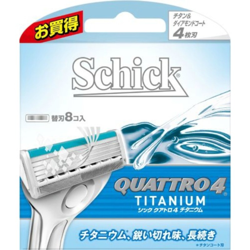 Vỉ 8 lưỡi dao cạo râu Schick Quattro 4 - Nhật Bản