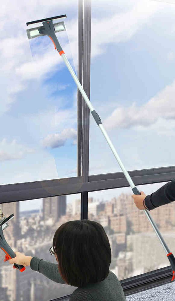 Cây lau kính 1,75m có bình xịt tự động- Chổi lau kính thông minh cán dài linh hoạt lau sạch mọi vết bẩn, có độ bền cao, dễ dàng di chuyển mọi nơi - tích hợp bình xịt gạt nước