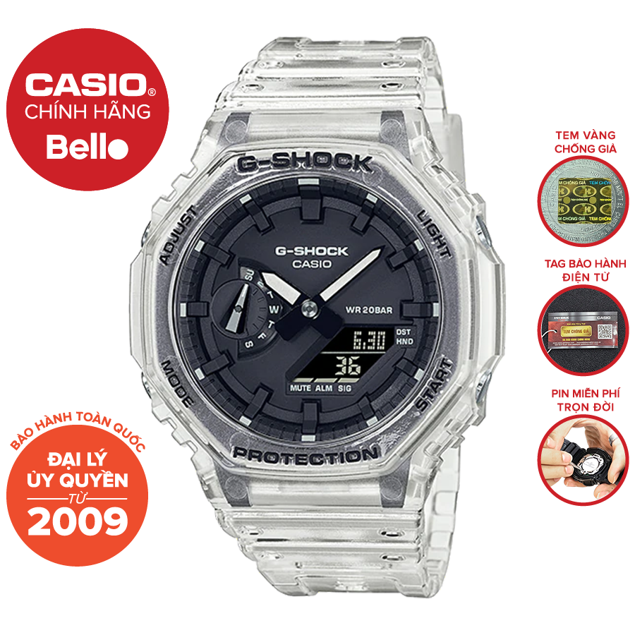 Đồng hồ Nam dây nhựa Casio G-Shock GA-2100SKE-7ADR chính hãng bảo hành 5 năm pin tọn đời