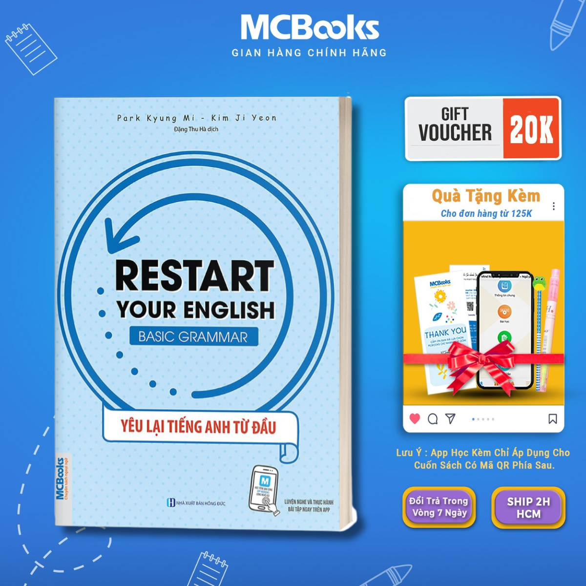 Sách - restart your english – basic grammar - yêu lại tiếng anh từ đầu - mcbooks