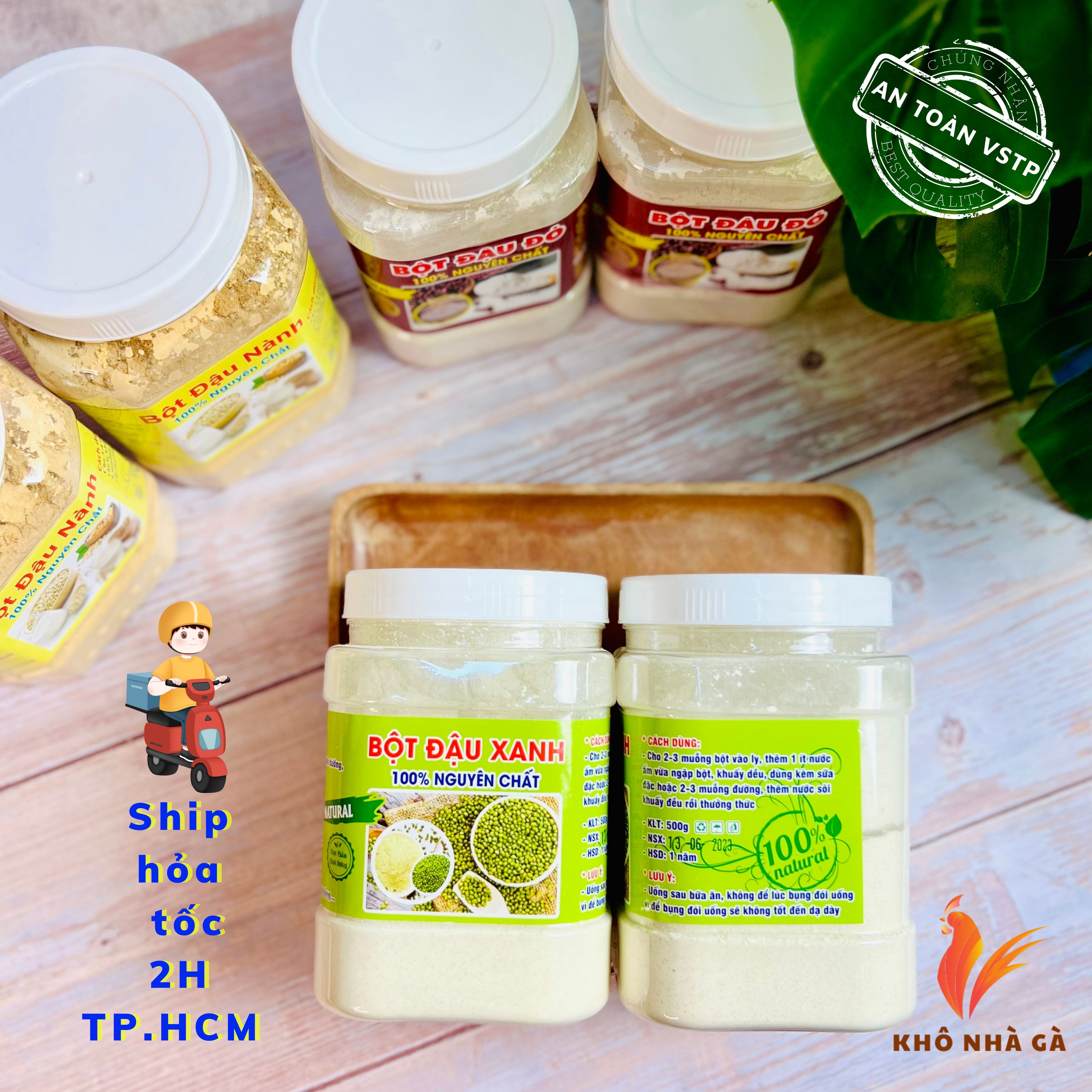 Bột đậu xanh rang xay hủ 500 gram