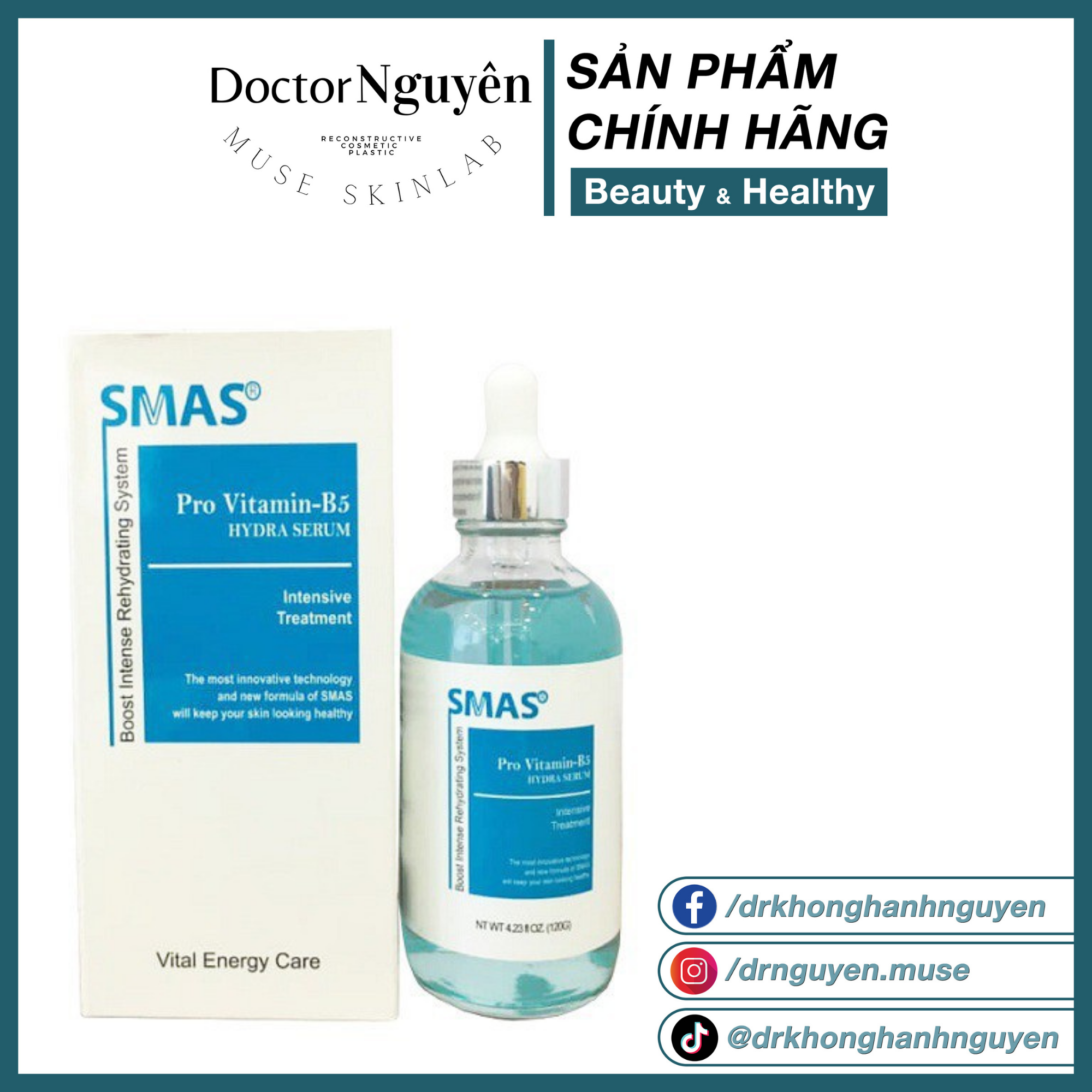 [HÀNG NHẬP KHẨU] Tinh Chất Phục Hồi Và Cấp Ẩm Smas Pro Vitamin B5 Hydra Serum (120gram)