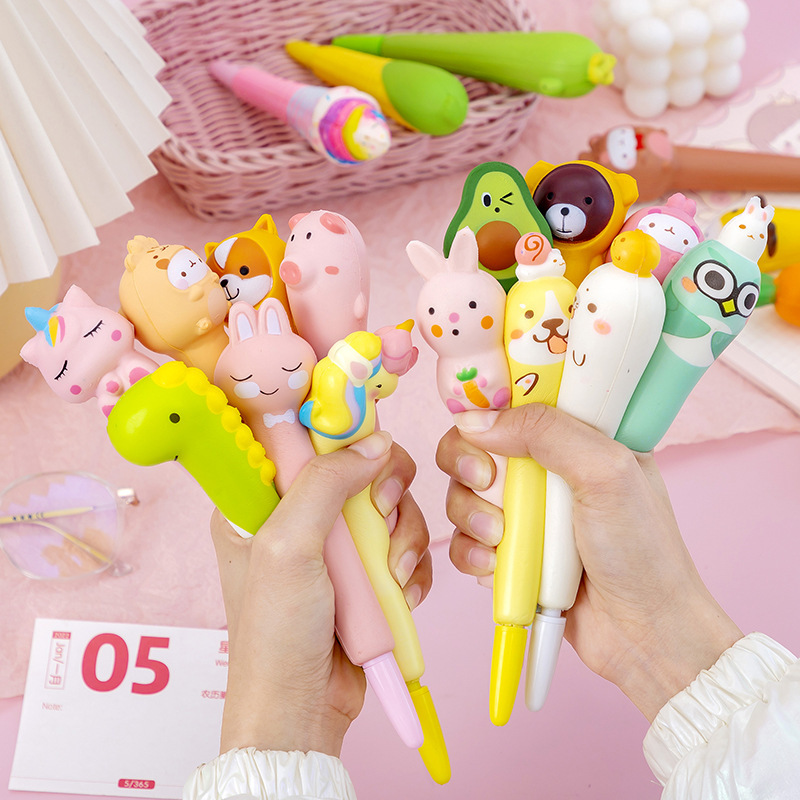 Bút Bi Nước Squishy Nhiều Hình Dễ Thương