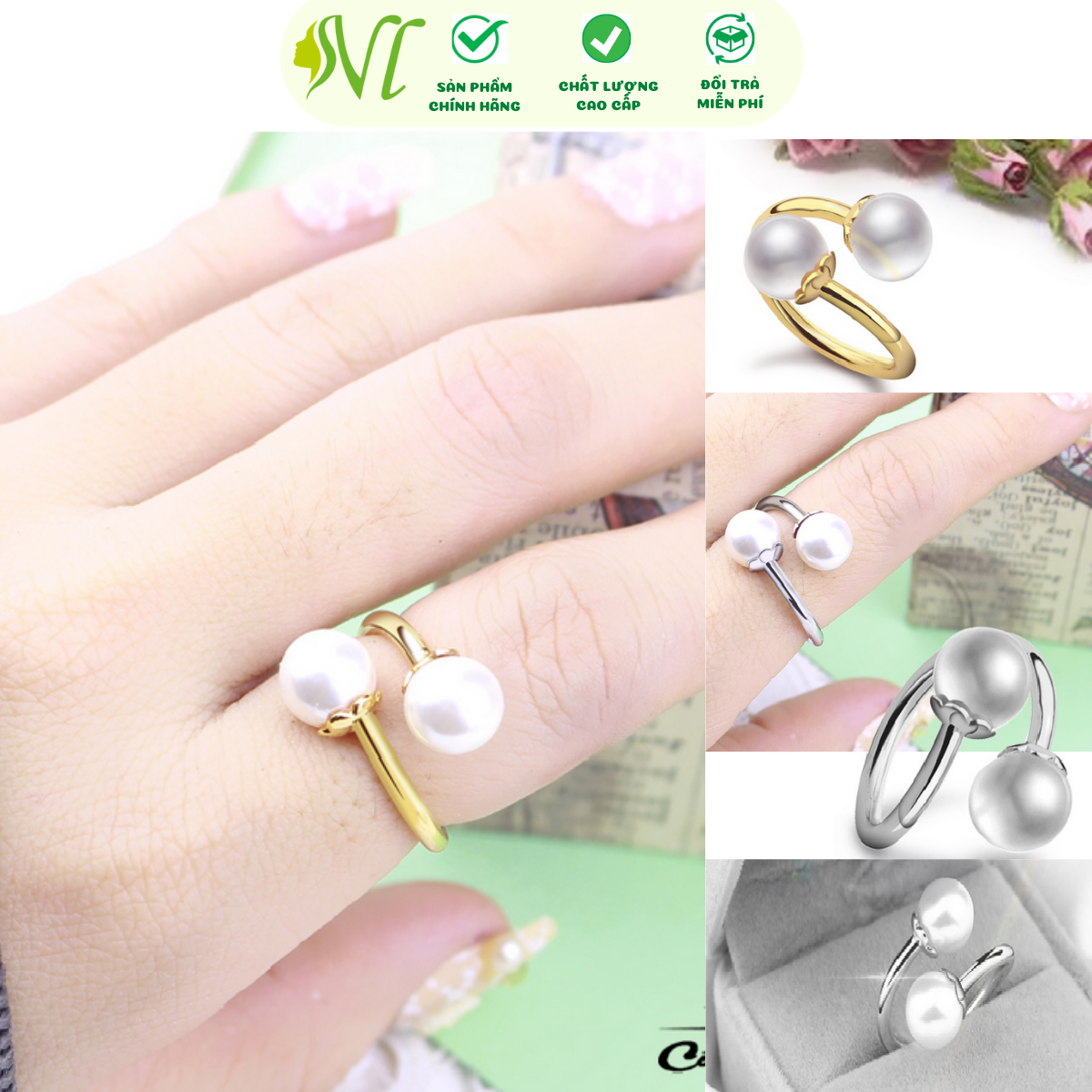 Nhẫn nữ kiểu cá tính nhẫn nữ cao cấp không đen không gỉ xài nước tốt - Người Đẹp Vì Lụa