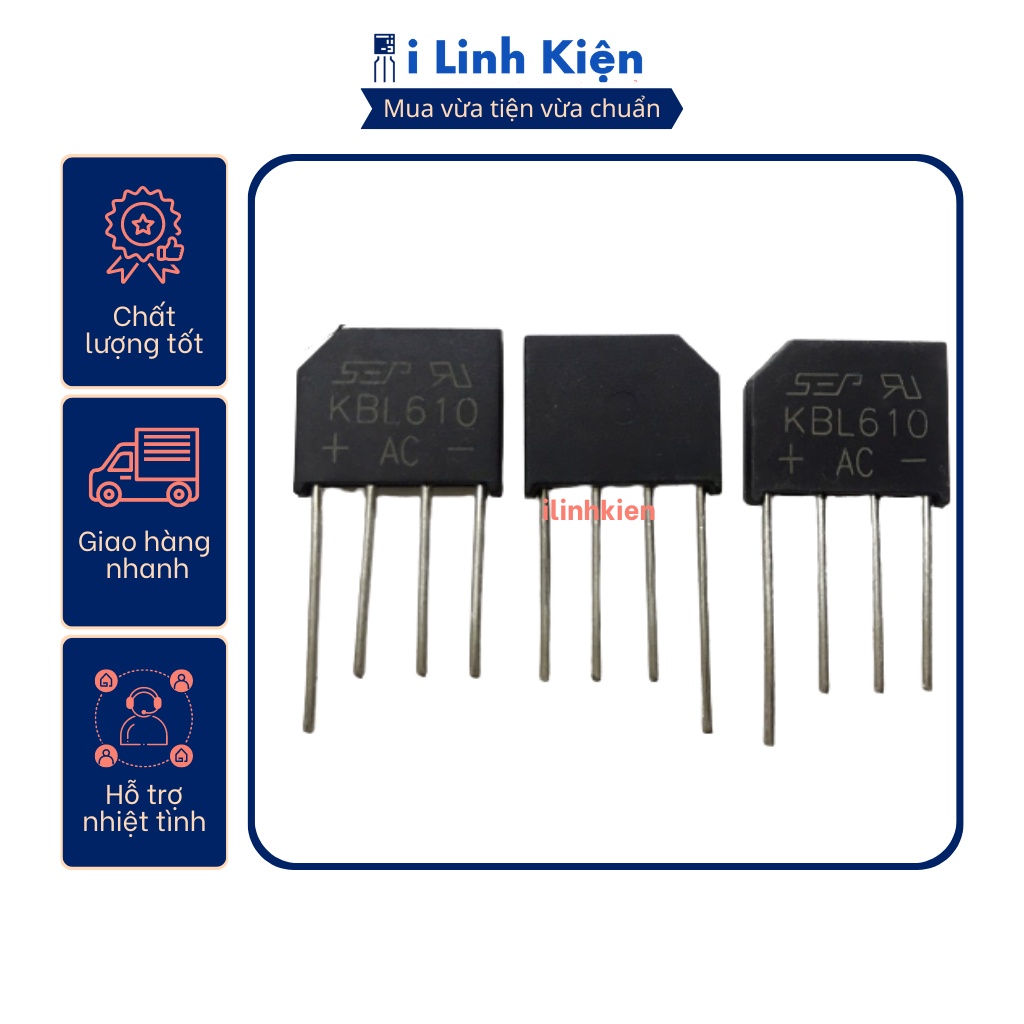 KBL610 Diode cầu 6A 1000V DIP-4