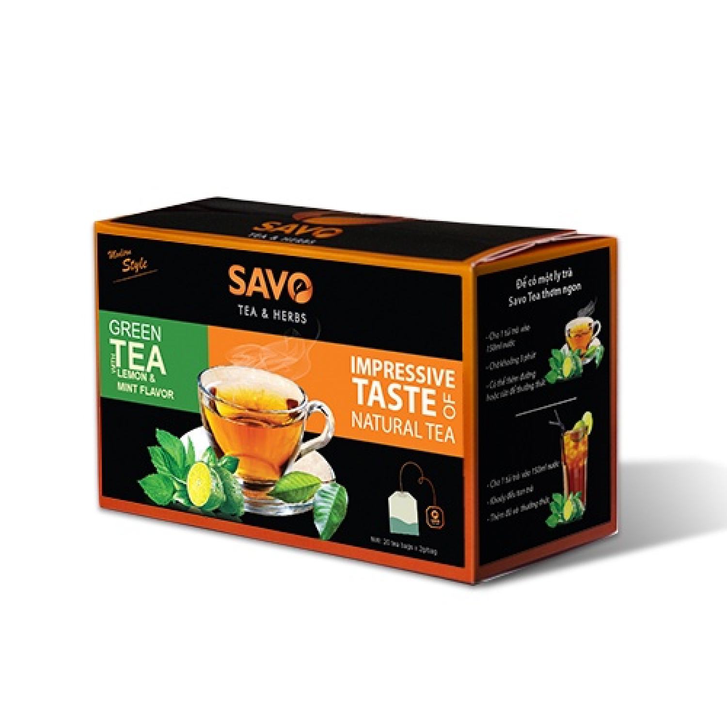 Trà chanh túi lọc SAVO (25 gói x 2g)