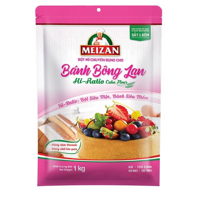 Túi 1kg Bột Mì Chuyên Dụng Bánh Bông Lan Meizen  Bột Số 8