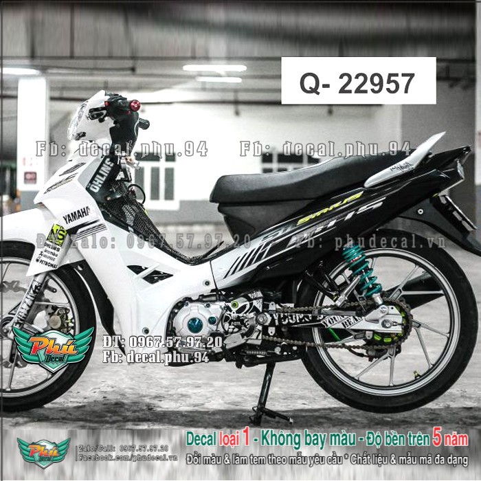 Tem rời sirius 2014 trắng đen hàng loại 1.