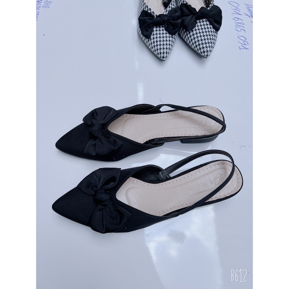 Sandal/ dép nữ mũi nhọn nơ lụa- hottrend ( sandal lụa) -lamlam868
