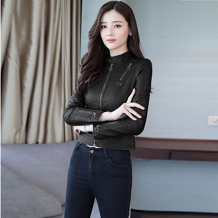 Áo Khoác Da Nữ Cao Cấp-Free size 45-55kg