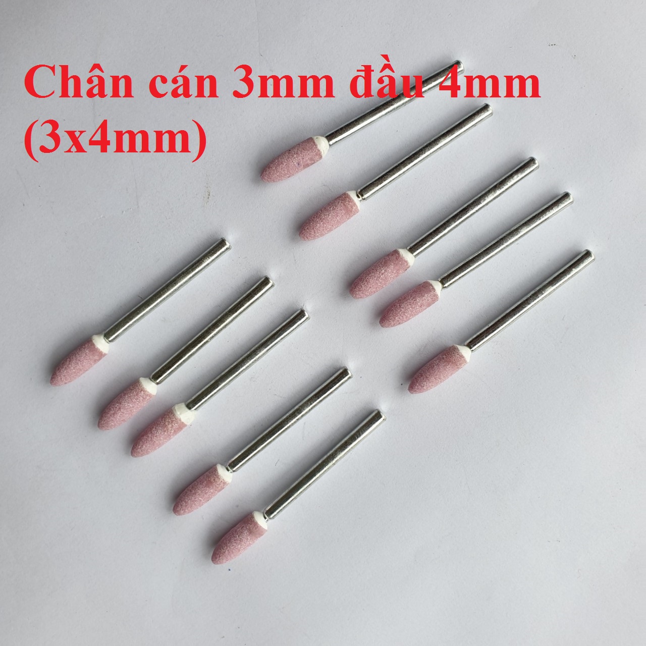 10 Mũi đá mài hình trụ tròn đầu mini 3x4mm - đầu đá mài mini