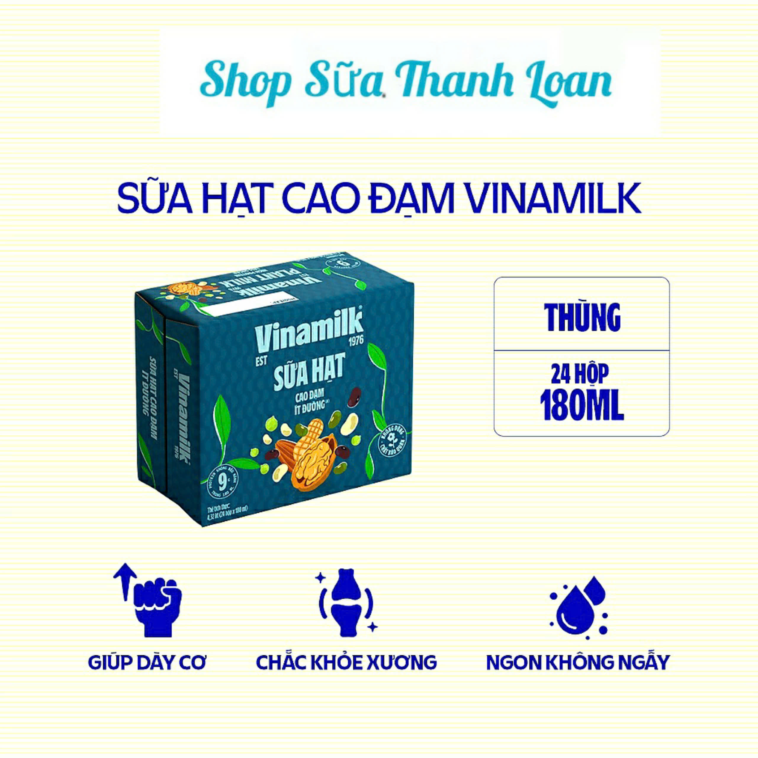 (HSD T11-2026) Thùng 24 Hộp Sữa 9 Loại Hạt Vinamilk Super Nut/ Sữa Hạt Cao Đạm 180ml.