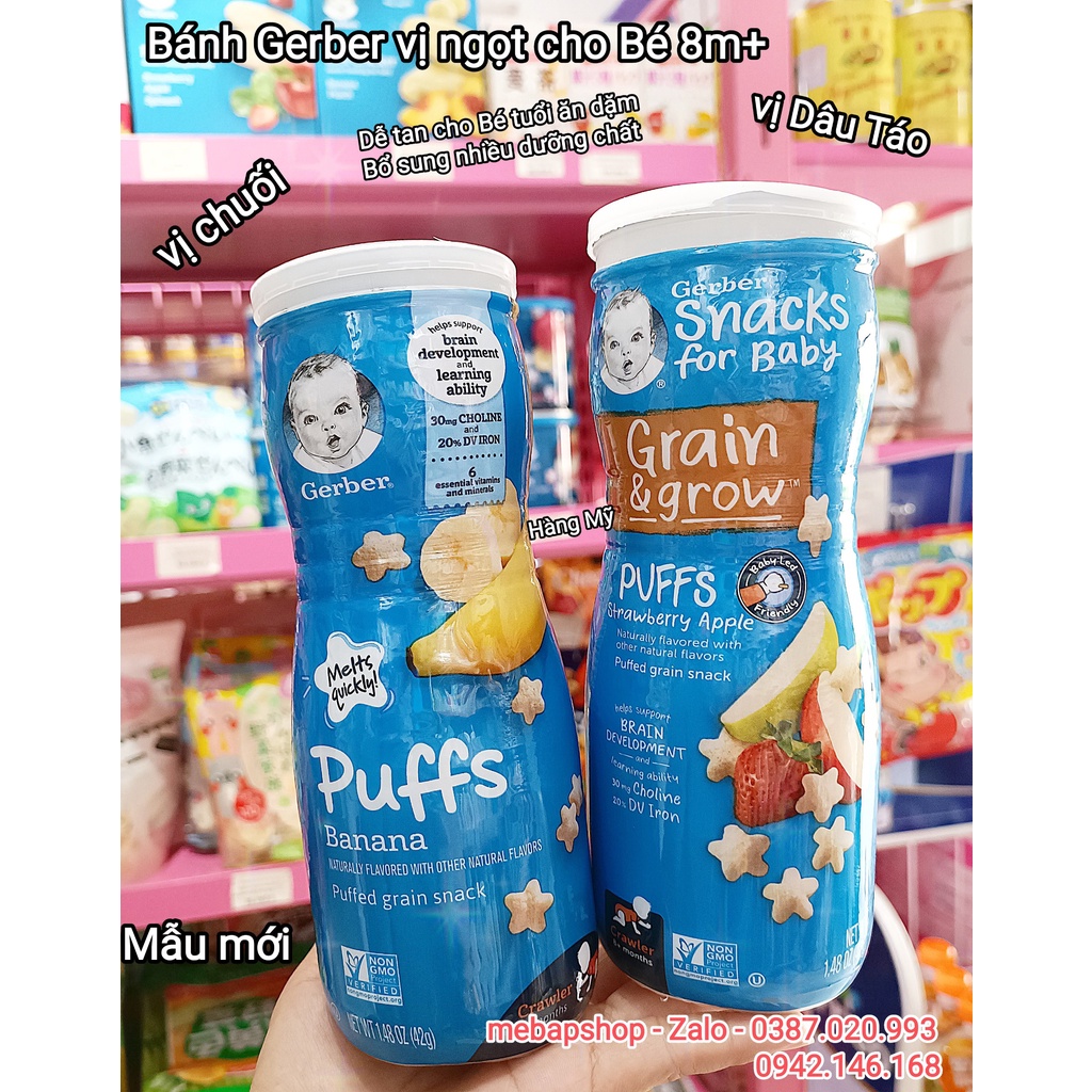 [HÀNG MỸ] BÁNH ĂN DẶM GERBER CAO ĐỦ VỊ CHO BÉ