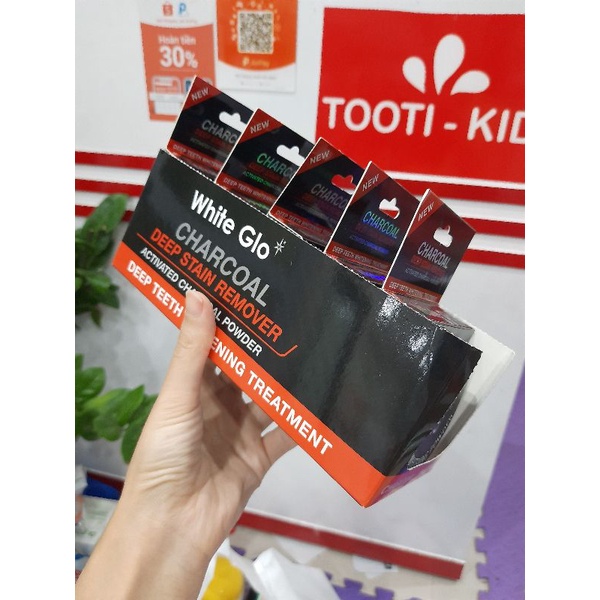 Bột Trắng Răng Than Hoạt Tính White Glo đủ bill