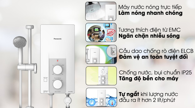 MÁY TẮM NÓNG Panasonic DH-3RL2VH
