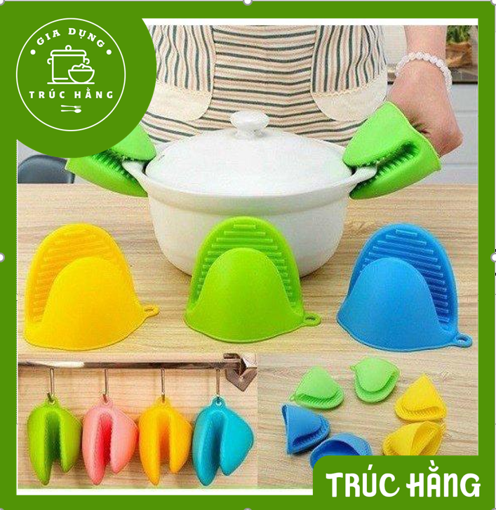 Set 2 Miếng Nhấc Nồi Chống Nóng Cách Nhiệt bằng Silicon
