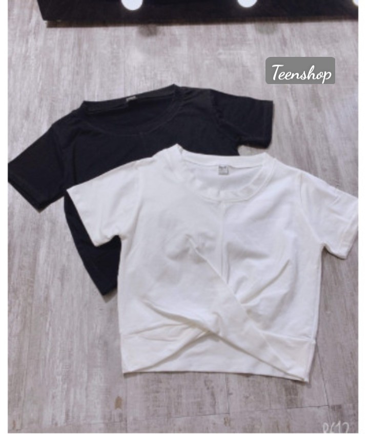 FREESHIPMAX-Áo croptop xoắn bụng cá tính D&N