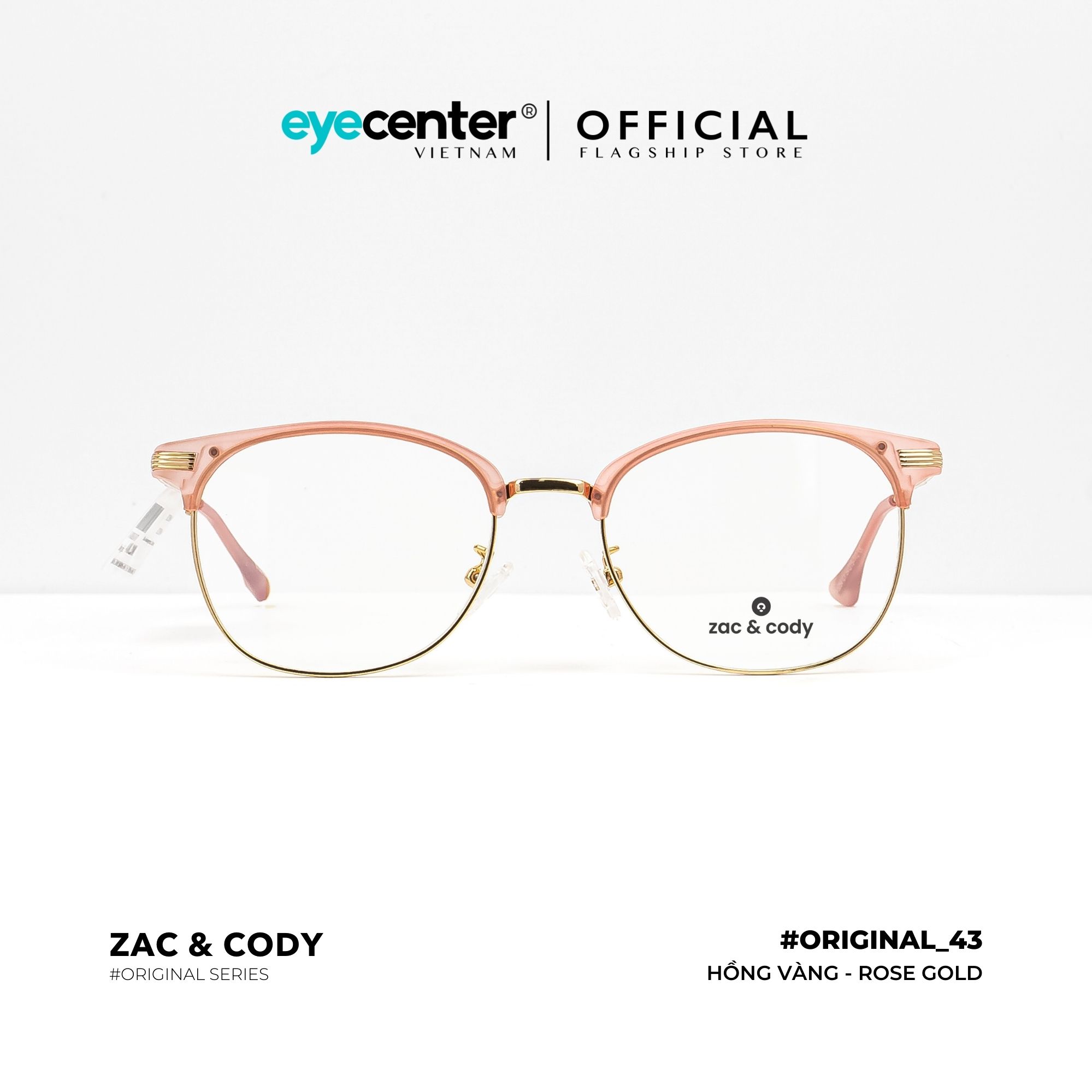Gọng kính cận nam nữ chính hãng ZAC & CODY B43 kim loại chống gỉ cao cấp nhập khẩu by Eye Center Vietnam