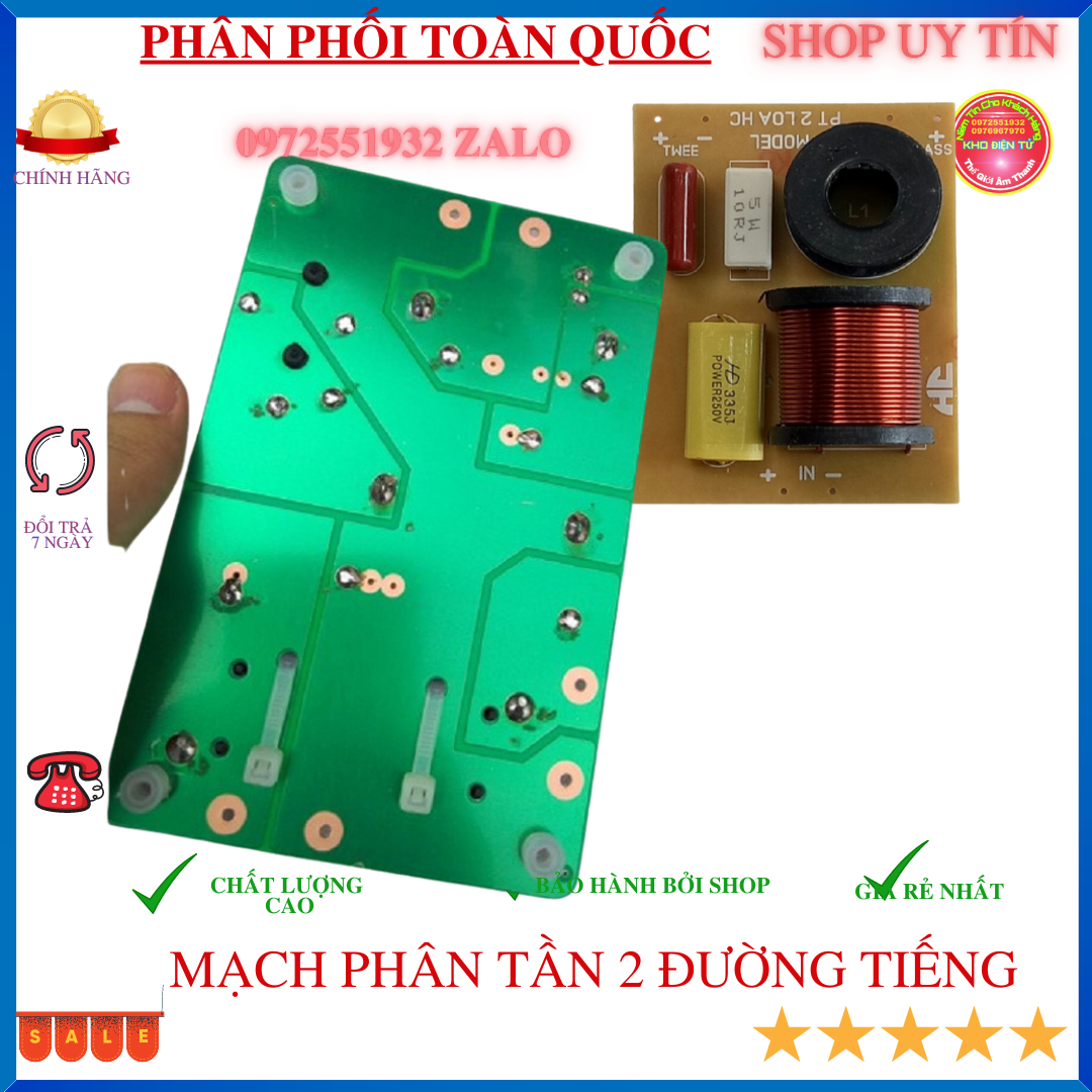 Phân tần 2loa - 1bass 1 treble cho các loại bass 20,30,40-giá 1 mạch
