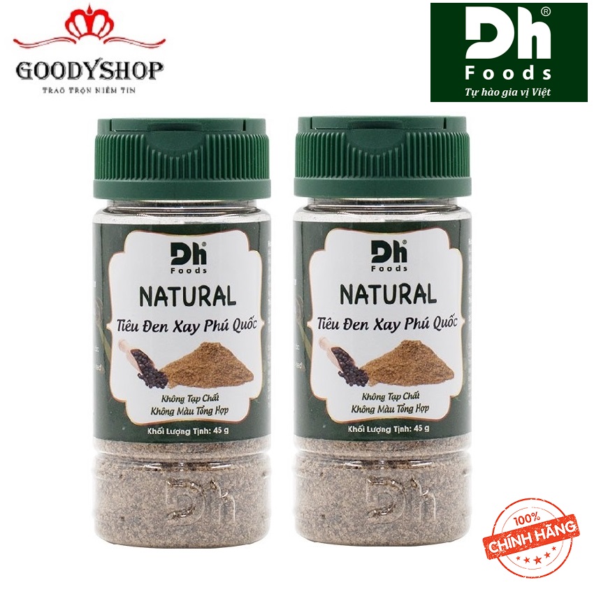 Com bo 2 hũ tiêu đen xay phú quốc 45gr dh foods dhgvt40 goodyshop