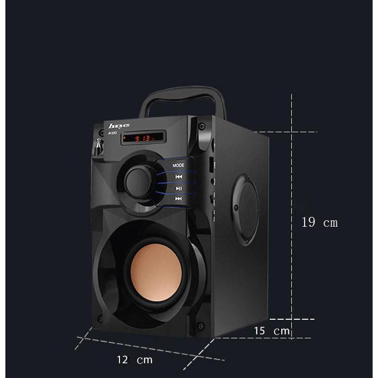 (Mẫu mới 2019) Loa Nghe nhạc Bluetooth Cao Cấp Super Bass RS - A100 (có điều khiển từ xa)