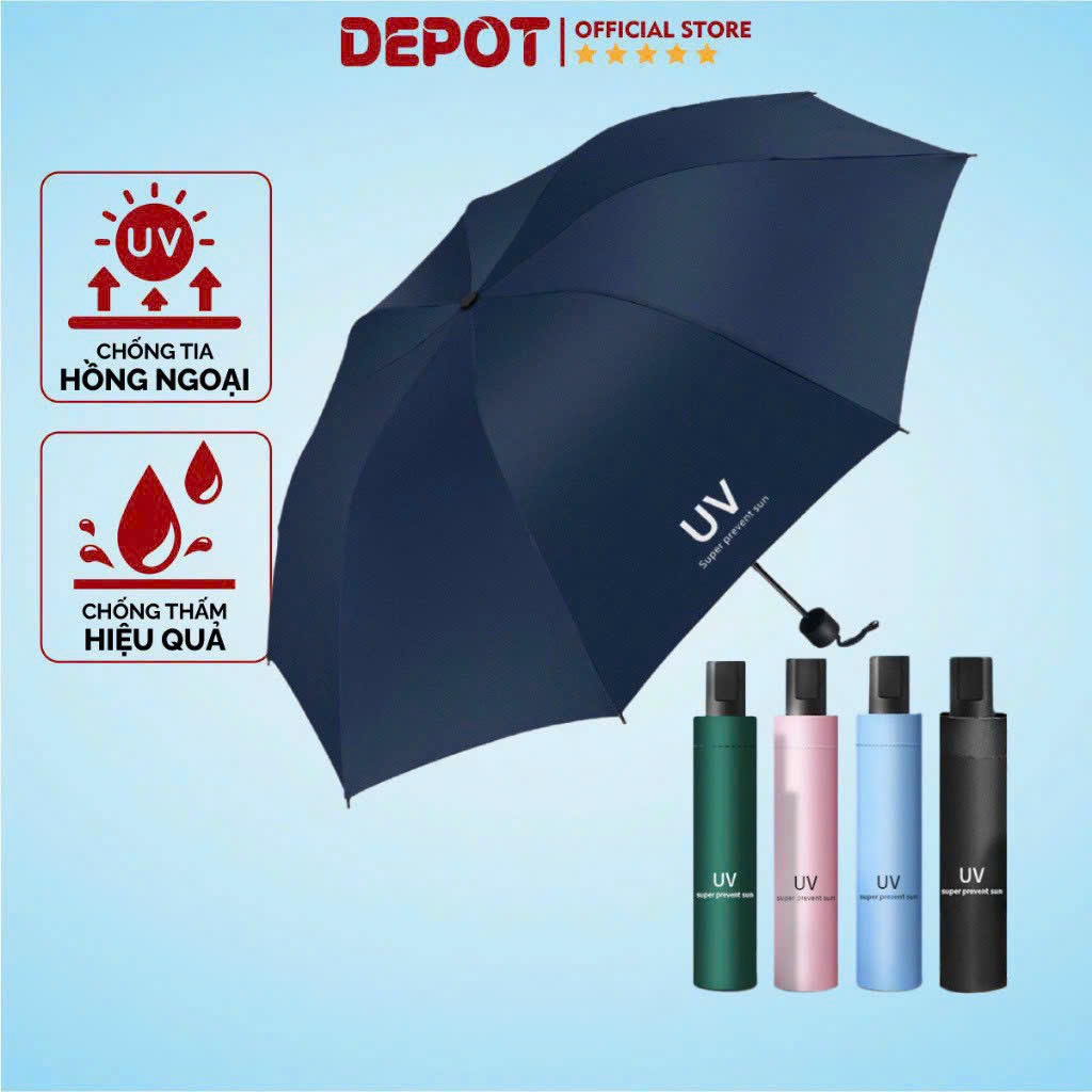 Ô che mưa nắng gấp gọn phủ lớp chống tia UV cao cấp, dù cầm tay 2 lớp dày dặn chống thấm mau khô