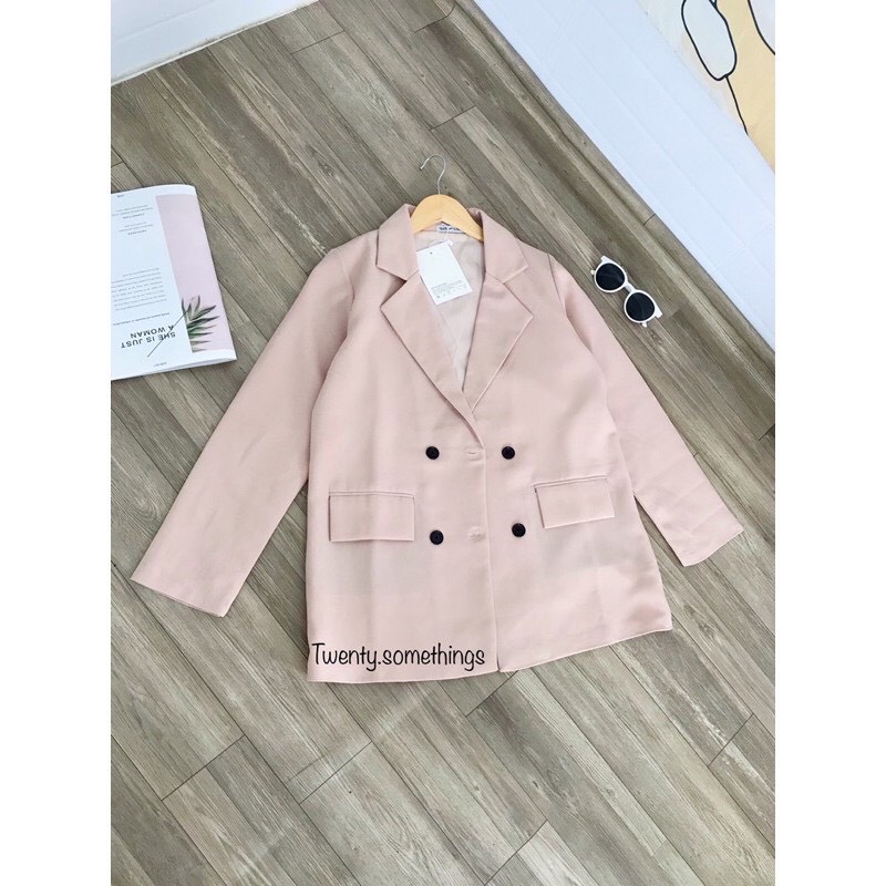 ÁO BLAZER BEIGE 2 LỚP STYLE ULZZANG HÀN QUỐC (ảnh thật/sẵn/có video)