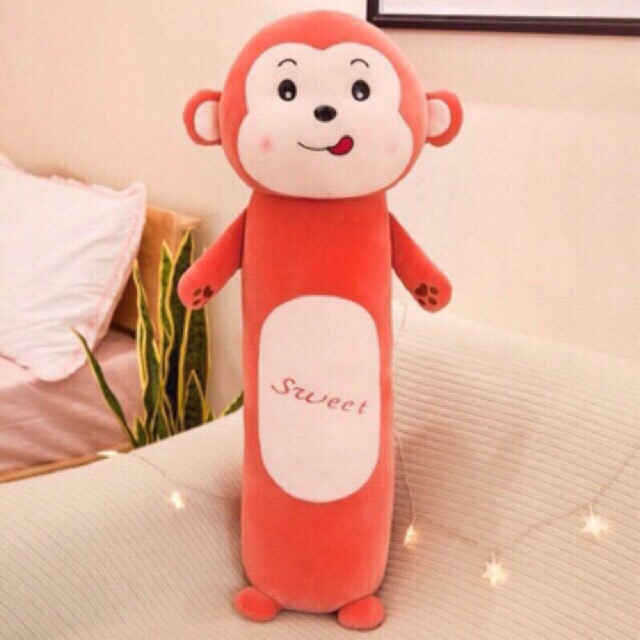 Gối Ôm Gấu Bông Cho Bé Hình Thú - Khỉ Cam