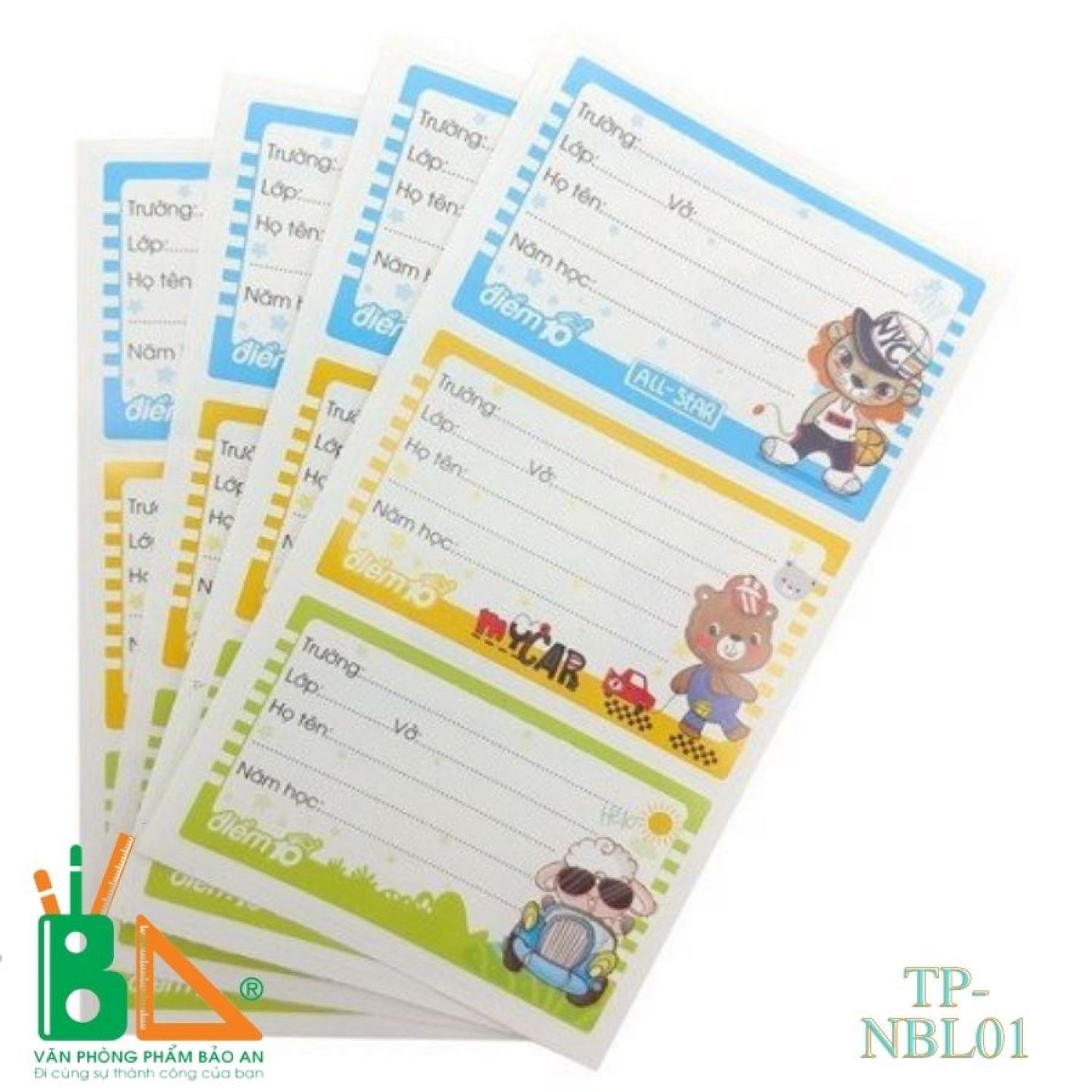 Nhãn vở Thiên Long điểm 10 TP-NBL01 (12 nhãn/tập) được sản xuất bằng công nghệ hiện đại có độ dai, mịn cao