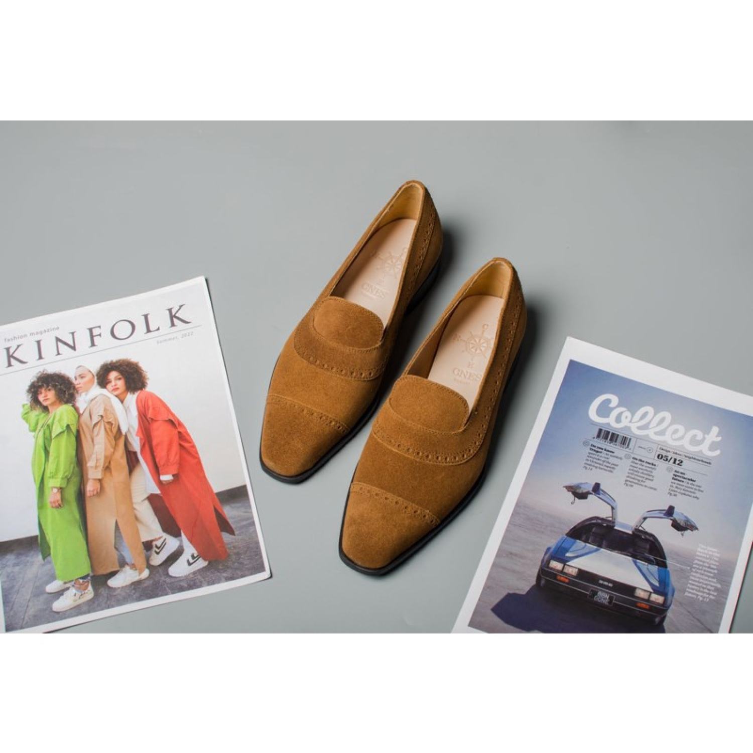 Giày lười loafer chất liệu da lộn thương hiệu cnes