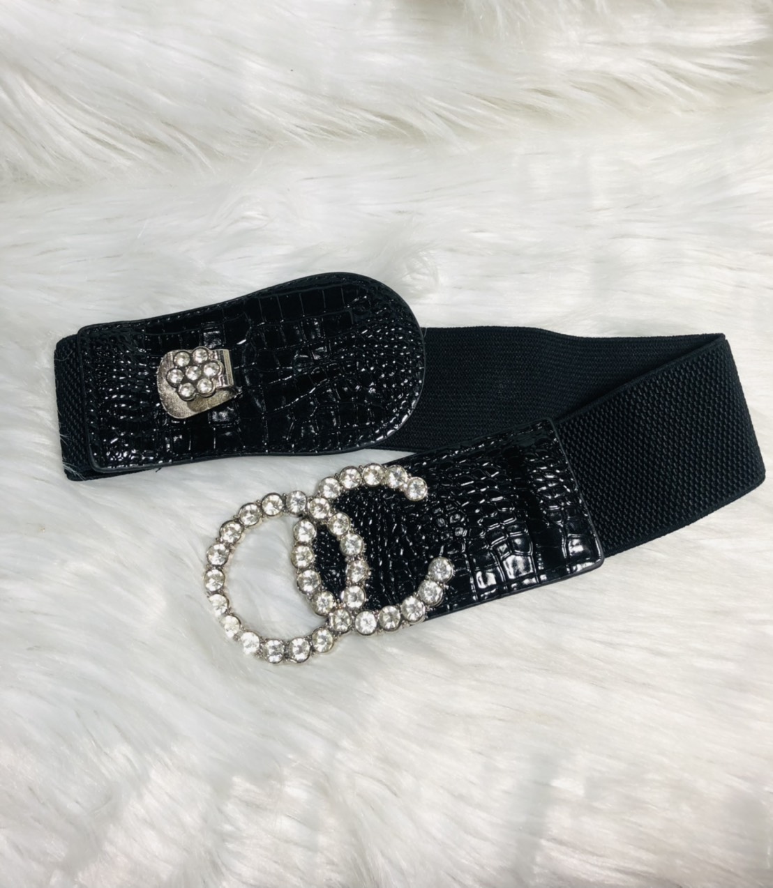 [HCM]MS383 Thắt lưng bản 6cm. Mặt hoa đá đính đá