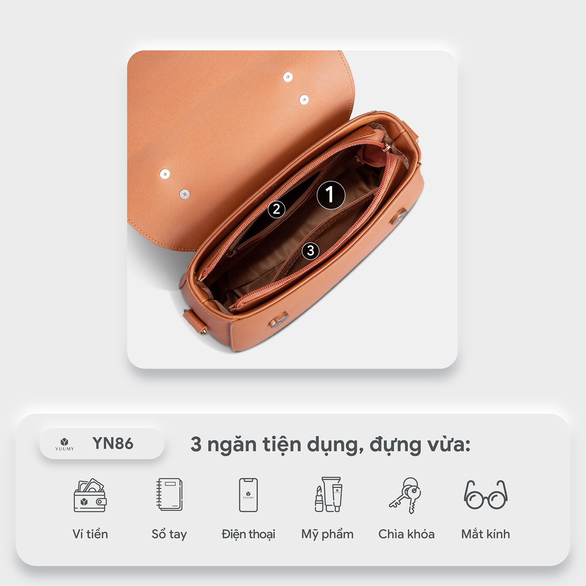 Túi đeo chéo nữ thời trang YUUMY YN86