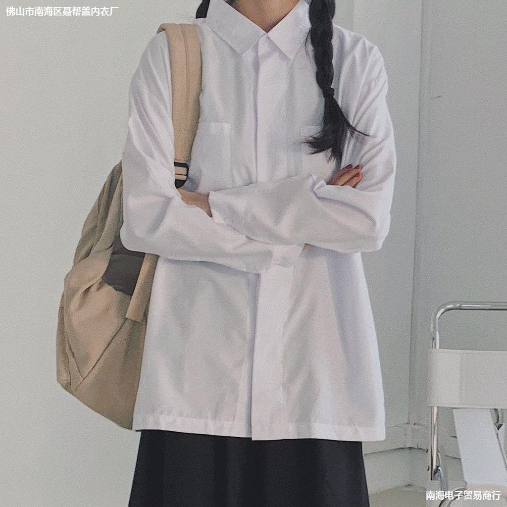 ÁO SƠ MI TRẮNG TRƠN BASIC UNISEX - ÁO SƠ MI TÚI NGỰC FORM RỘNG