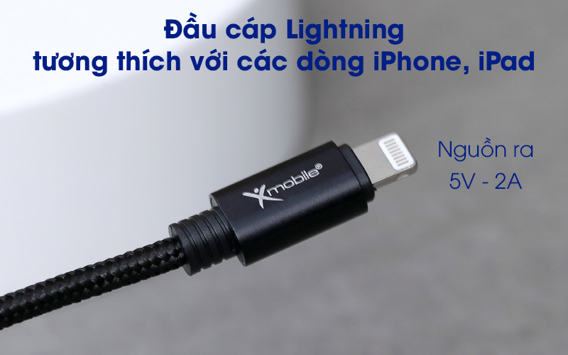 [HCM]Cáp Sạc Iphone Xmobile Chính Hãng Spanker B Màu Đen